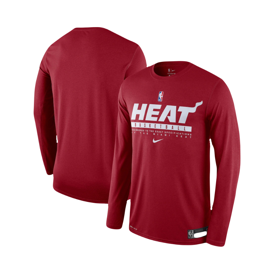 Miami Heat Mens Nike Red Essential Practice Legend NBA Performance Long Sleeve Shirt