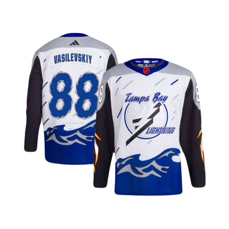 Tampa Bay Lightning Andrei Vasilevskiy NHL Adidas 2022/23 White Reverse Retro Player Jersey
