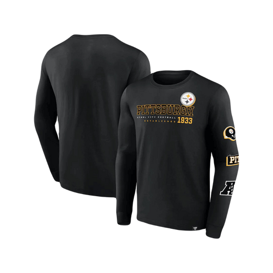 Pittsburgh Steelers ‘Steel City Football’ NFL Graphic Longsleeve T-Shirt