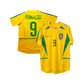 Ronaldo Brazil National Soccer Team 2002 Korea World Cup Final Nike Iconic Classic Home Player Jersey - Yellow