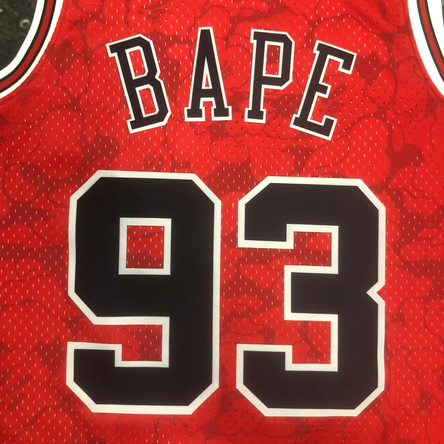 ‘A Bathing Ape’ (Bape) Brand NBA Chicago Bulls Mitchell & Ness Hardwood Classic Red Jersey