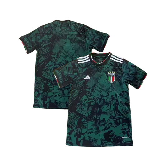 Italy National Team Soccer Adidas Authentic On-Field Puma Player Version Jersey - Green ‘Statue of David’