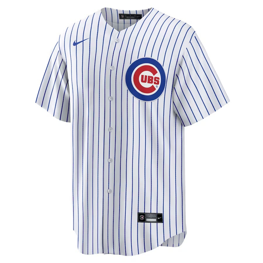Chicago Cubs Dansby Swanson  MLB Official Nike Home Pinstripe Player Jersey - White