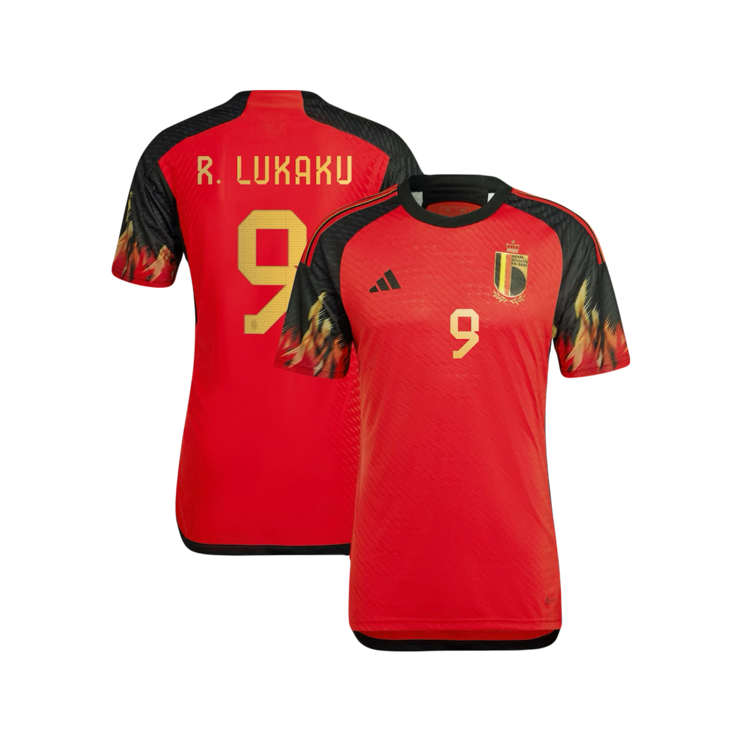 Romelu Lukaku Belgium National Team 2022 World Cup Home Adidas Authentic Player Version Jersey - Red