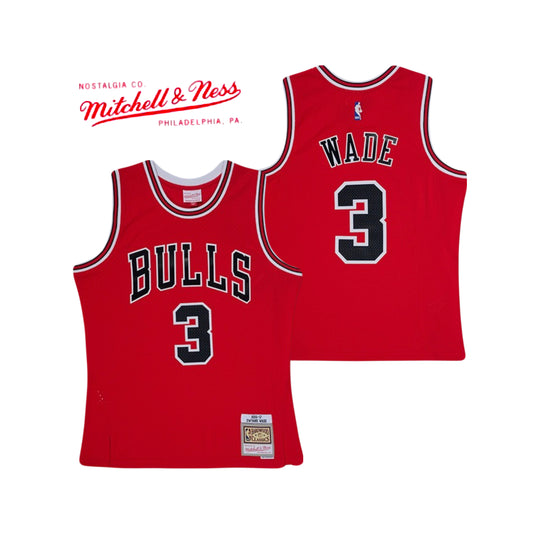 Dwayne Wade Chicago Bulls 2016-17 Classic Iconic Road Red Authentic Mitchell & Ness Jersey