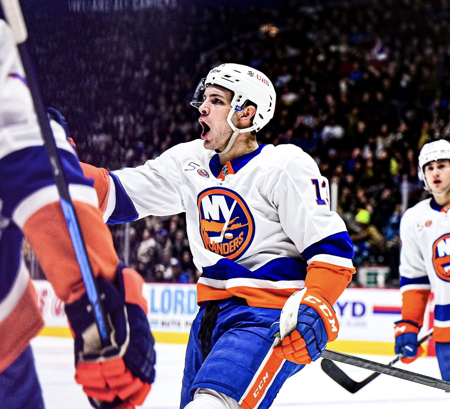 New York Islanders Mathew Barzal White Away Adidas NHL Breakaway Premier Player Jersey