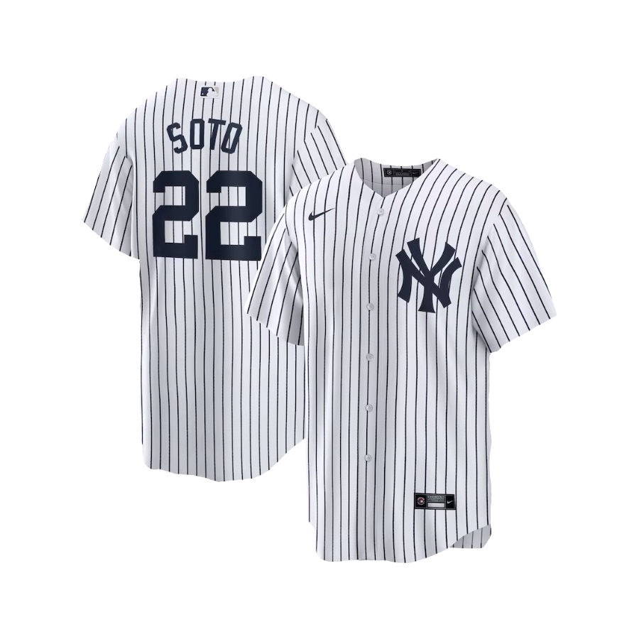 New York Yankees Juan Soto 2024/25 MLB Official Nike Home Pinstripe Fan Jersey - Name plate