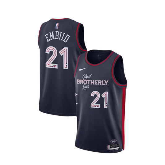 Joel Embiid Philadelphia 76ers 2023/24 Nike City Edition NBA Swingman Jersey - Navy
