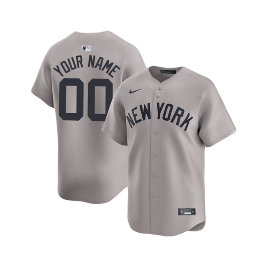 New York Yankees 2024/25 Custom MLB Official Nike Away Gray Jersey - (Any Name & Number)
