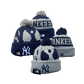 New York Yankees Statement MLB New Era Knit Beanie - Navy & Gray