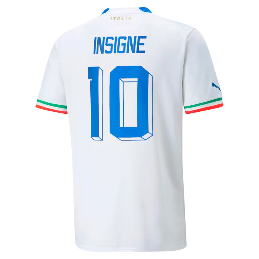 Lorenzo Insigne 2022/23 Italy National Team Away Adidas Fan Version Soccer Jersey - White