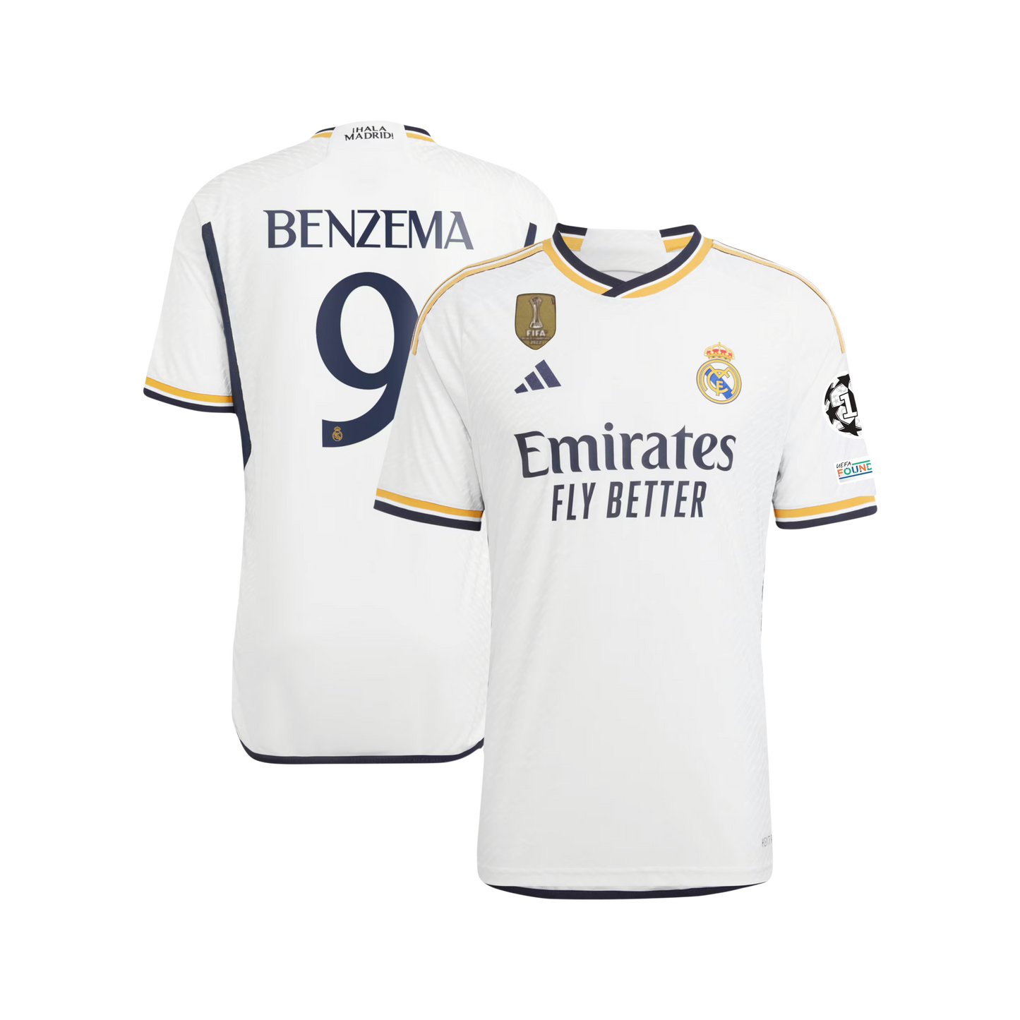 Karim Benzema Real Madrid 2023/24 UEFA Champions League Adidas Authentic Player Jersey - White