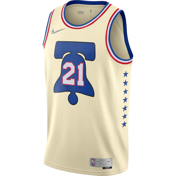 Joel Embiid Philadelphia 76ers 2020/21 ‘Liberty Bell Ballers’ Nike City Edition NBA Swingman Jersey - Cream (Let Freedom Ring)
