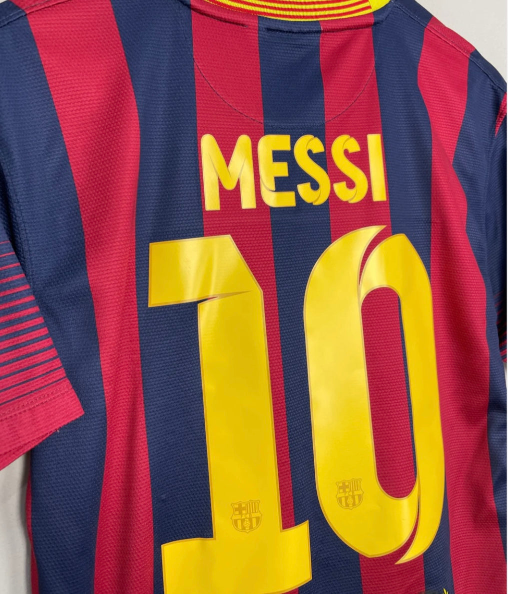 Lionel Messi FC Barcelona Nike 2013/14 Season Home Kit Iconic Authentic Nike Jersey - Blue & Red