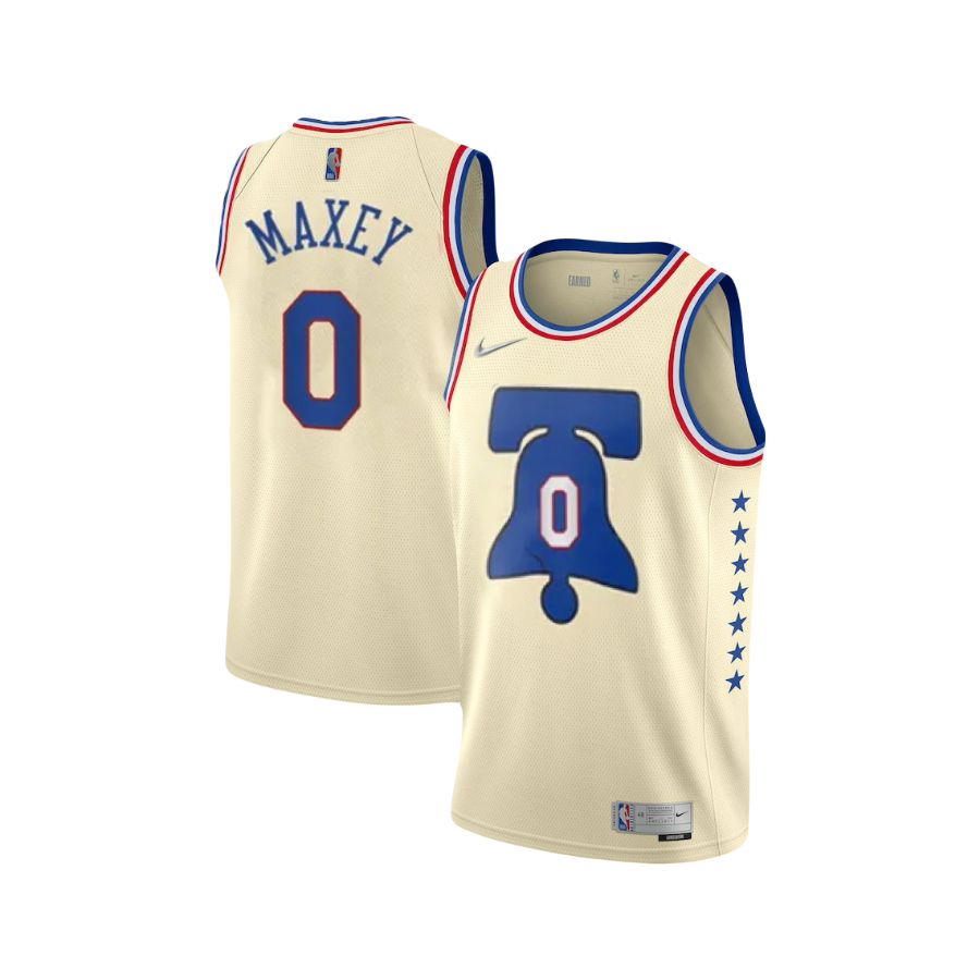 Tyrese Maxey Philadelphia 76ers 2020/21 ‘Liberty Bell Ballers’ Nike City Edition NBA Swingman Jersey - Cream (Let Freedom Ring)