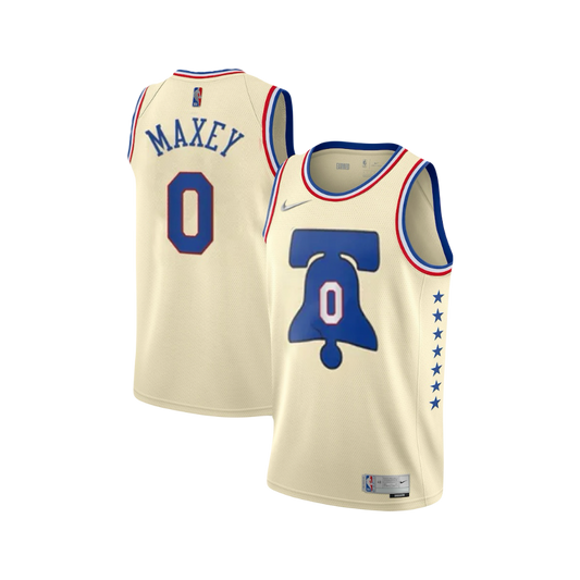 Tyrese Maxey Philadelphia 76ers 2020/21 ‘Liberty Bell Ballers’ Nike City Edition NBA Swingman Jersey - Cream (Let Freedom Ring)