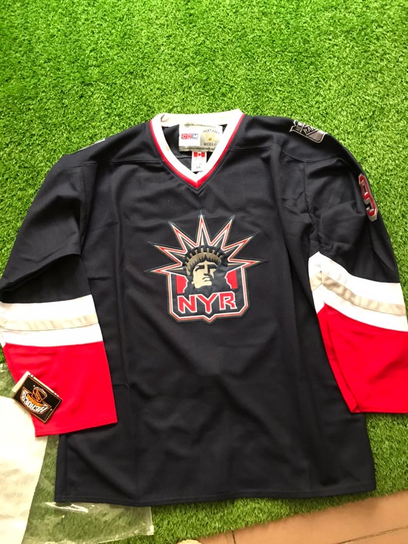 Wayne Gretzky New York Rangers NHL 1999 Retro Classic Iconic Lady Liberty Player Jersey - Navy