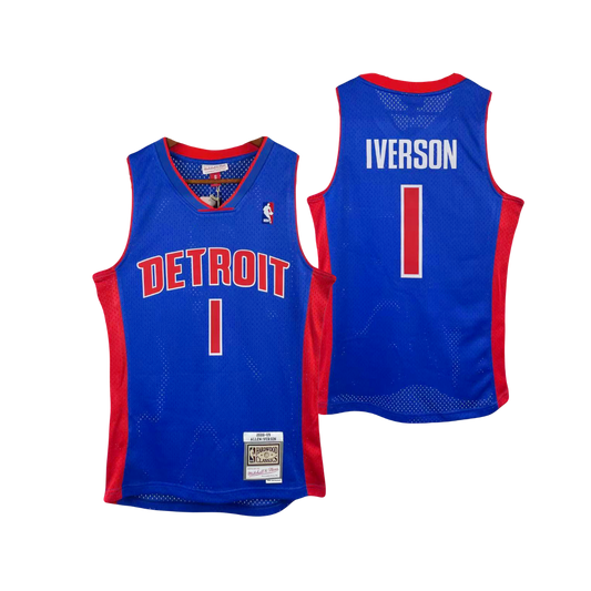 Allen Iverson Detroit Pistons 2008/09 Mitchell & Ness Blue NBA Hardwood Classic Jersey