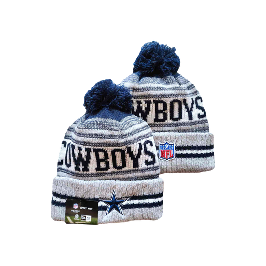 Dallas Cowboys Silver Sleeve NFL New Era Knit Beanie