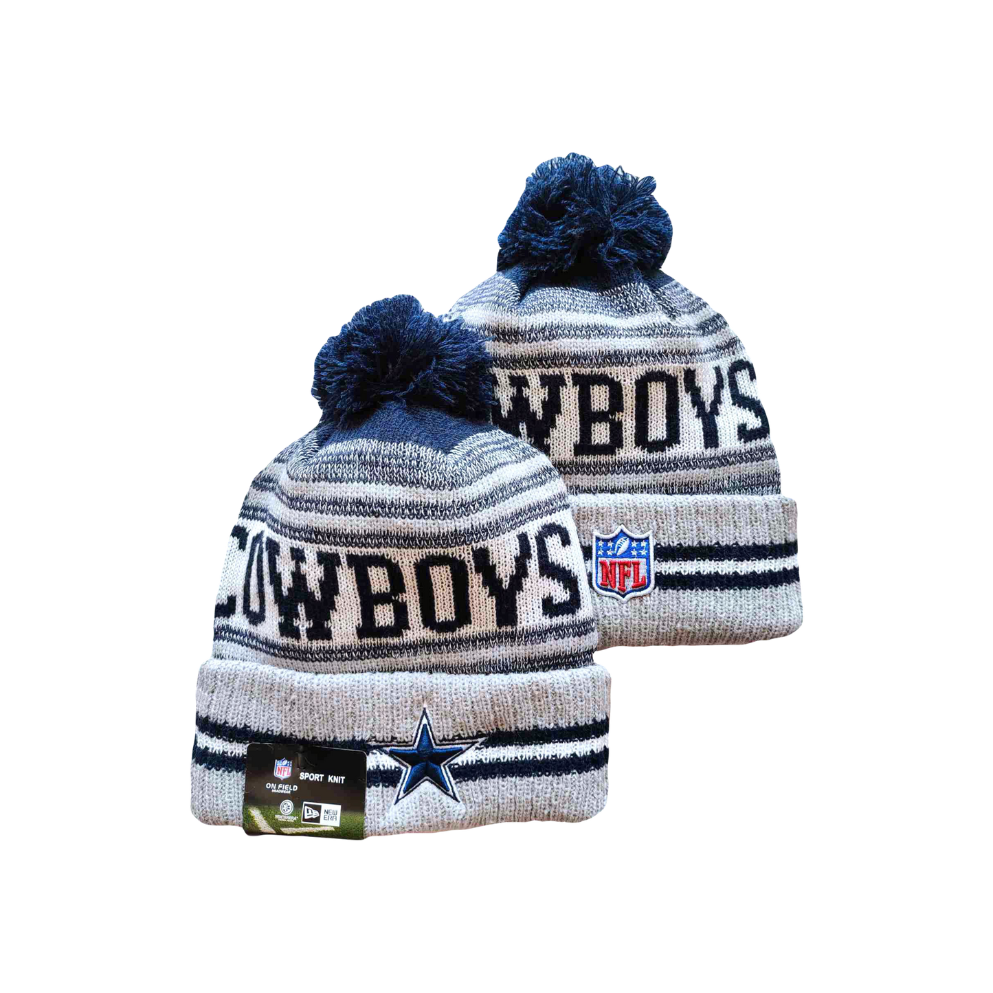 Dallas Cowboys Silver Sleeve NFL New Era Knit Beanie