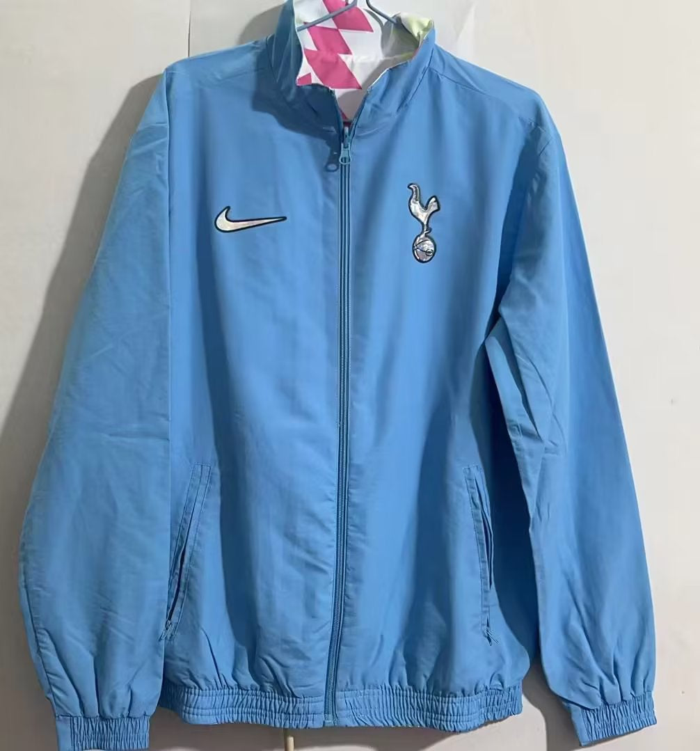 Tottenham Hotspurs Soccer Adidas Revers-able Windbreaker Jacket - Sky Blue