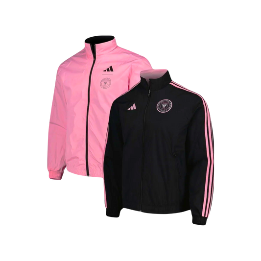 Inter Miami CF Soccer Adidas Revers-able Windbreaker Jacket - Pink & Black