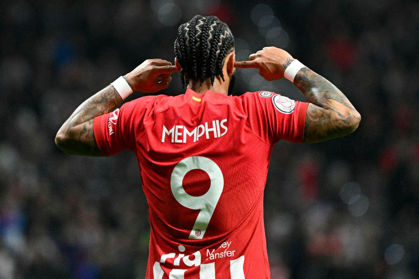Memphis Depay Atletico Madrid 2023/24 Home Kit Adidas Authentic On-Field Player Version Soccer Jersey - Red