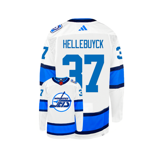 Winnipeg Jets Mark Hellebuyck 2022 Adidas Reverse Retro NHL Breakaway Premier Player Jersey