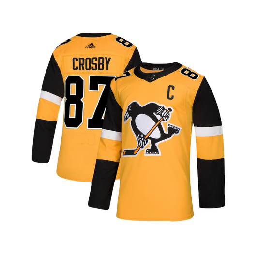 Pittsburgh Penguins Sidney Crosby Gold Alternate Adidas NHL Breakaway Jersey