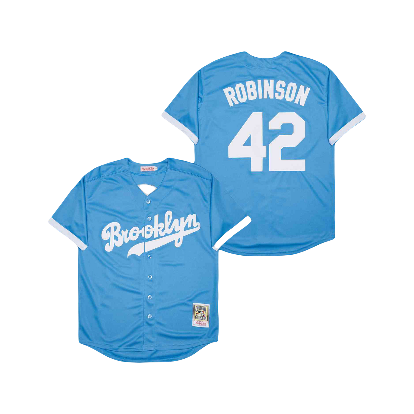 Brooklyn Dodgers Jackie Robinson Baby Blue Mitchell Ness Cooperstown Classic MLB Jersey