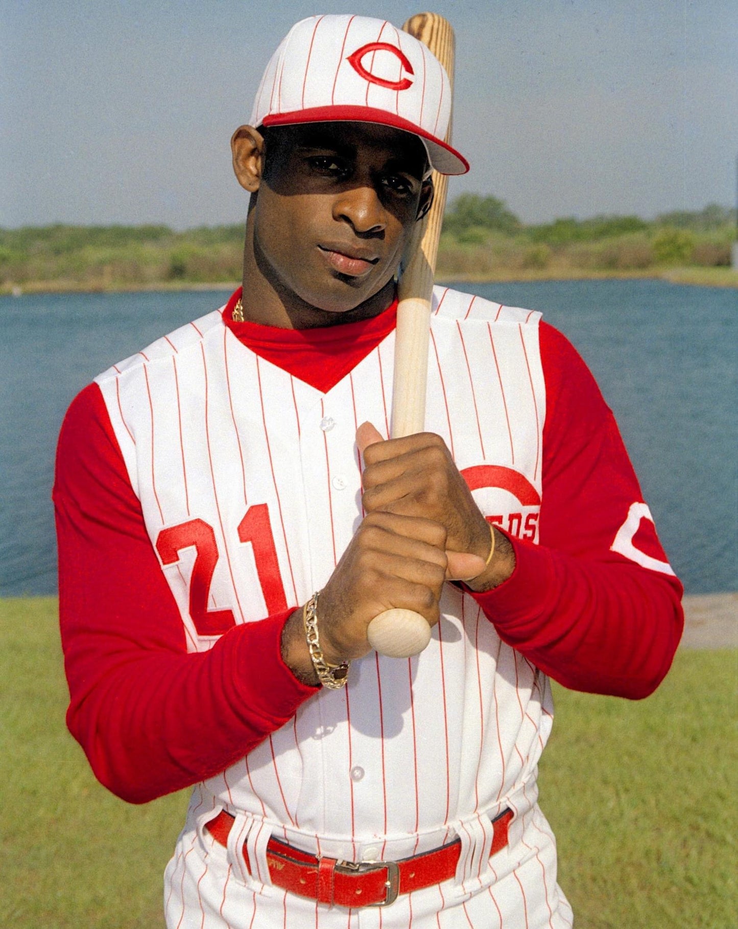 Cincinatti Reds Deion Sanders 1994 Mitchell Ness Cooperstown Classic Iconic MLB Jersey