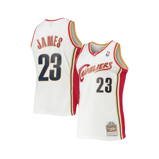 LeBron James Rookie Cleveland Cavaliers Mitchell & Ness Iconic Hardwood Classics NBA Swingman Jersey - White