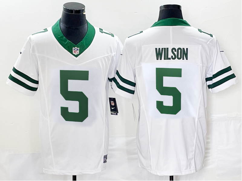 New York Jets Garrett Wilson NFL F.U.S.E Style 2024/25 Official New Nike Vapor Away Jersey - Classic White