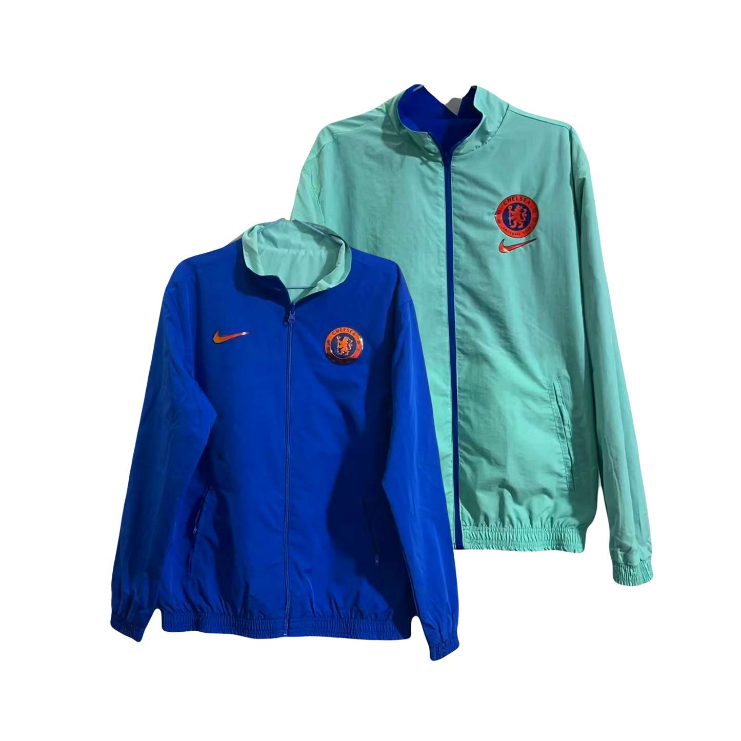 Chelsea F.C Soccer Adidas Revers-able Windbreaker Jacket - Blue & Cyan