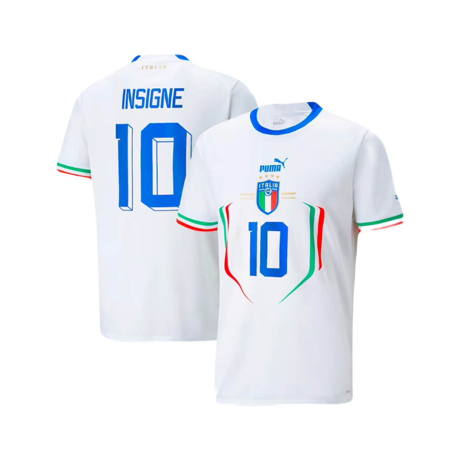 Lorenzo Insigne 2022/23 Italy National Team Away Adidas Fan Version Soccer Jersey - White