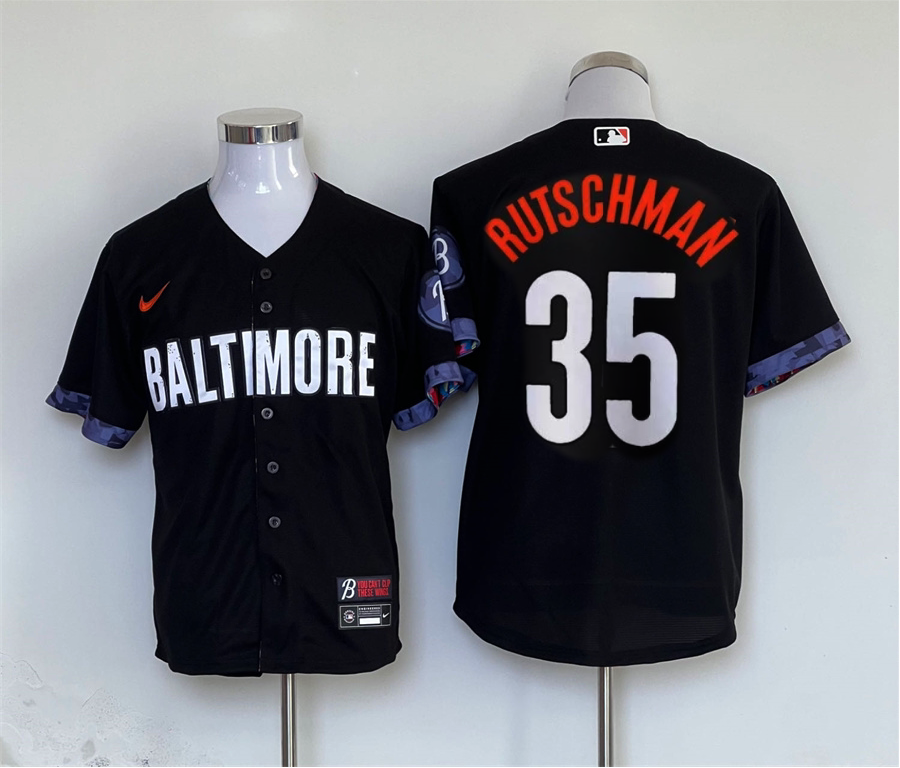 Adley Rutshman Baltimore Orioles MLB Official Nike City Connect Jersey - Black