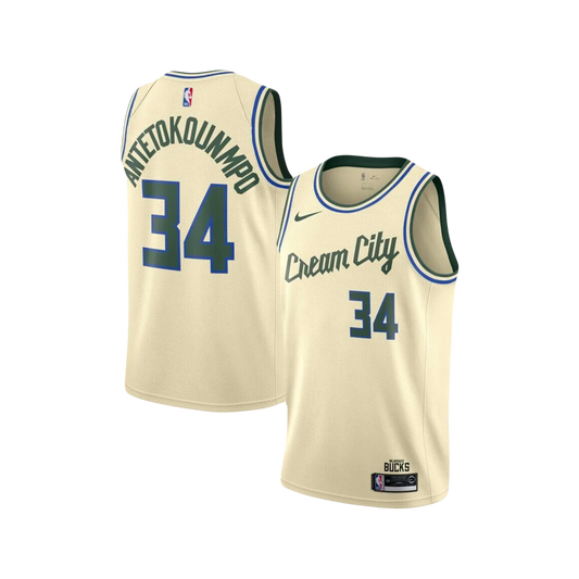 Milwaukee Bucks Giannis Antetokounmpo Nike ‘Cream City’ NBA Swingman Jersey