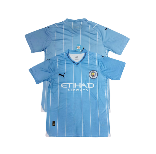 Manchester City 2024/25 Season Home Authentic Replica Puma Fan Version Soccer Jersey - Sky Blue (CUSTOM)