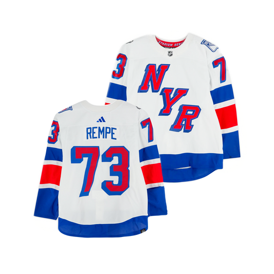 New York Rangers Matt Rempe White 2024 NHL Stadium Series Adidas Premier Player Jersey