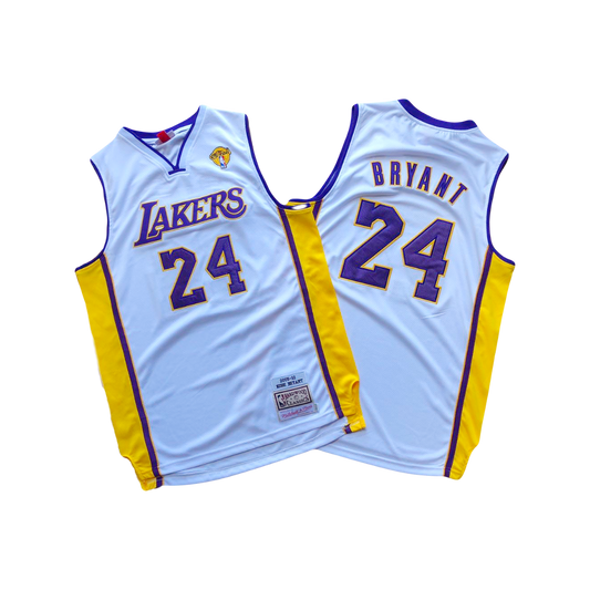 Los Angeles Lakers Kobe Bryant 2010 NBA Finals White Stitched Mitchell & Ness NBA Hardwood Classic Jersey