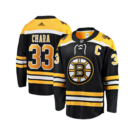 Boston Bruins Zdeno Chara NHL Adidas Black Home Iconic Classic Captain Premier Player Jersey