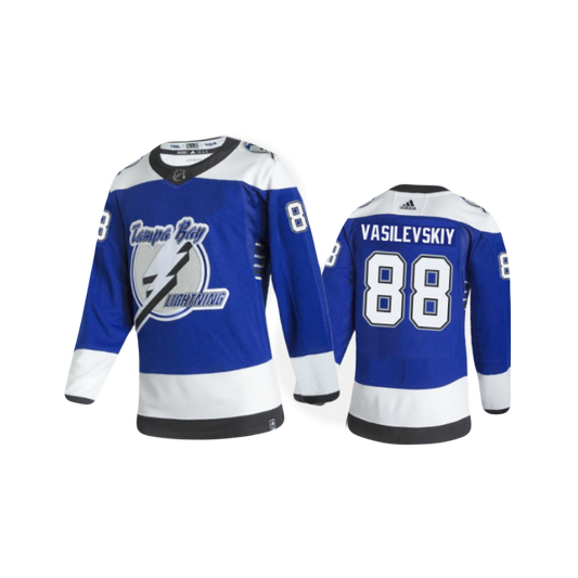 Tampa Bay Lightning Andrei Vasilevskiy NHL Adidas 2020/21 Blue Reverse Retro Player Jersey