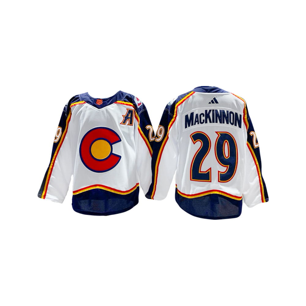 Colorado Avalanche Nathan MacKinnon NHL Adidas White Reverse Retro 2.0 Player Jersey