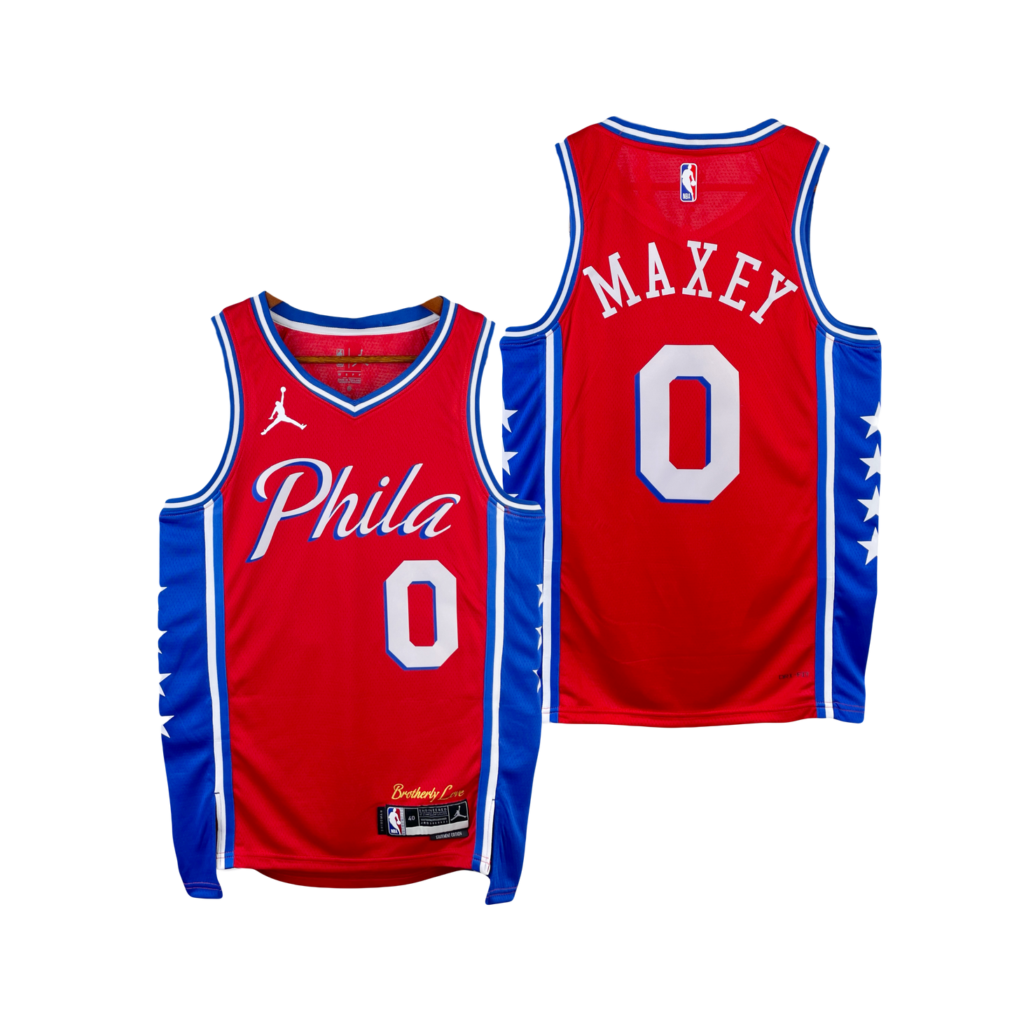 Tyrese Maxey Philadelphia 76ers 2023/24 Jordan Brand Statement Edition NBA Swingman Jersey - Red