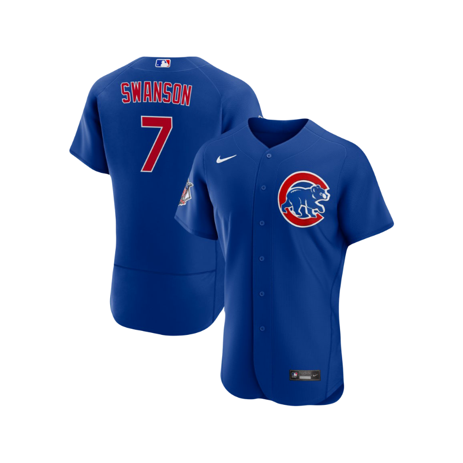 Chicago Cubs Dansby Swanson  MLB Official Nike Alternate Player Jersey - Blue