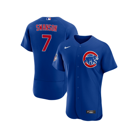 Chicago Cubs Dansby Swanson  MLB Official Nike Alternate Player Jersey - Blue