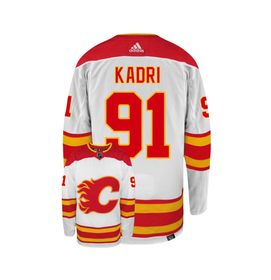 Calgary Flames Nazem Kadri Adidas 2023/24 NHL Premier Player Away White Jersey
