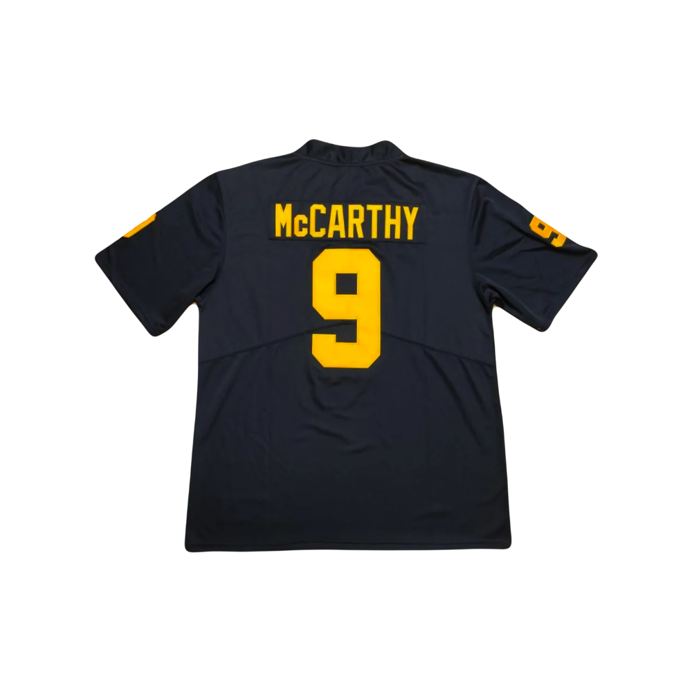 J.J Mccarthy NCAA 2024 Michigan Wolverines National Championship Jordan Brand Campus Legends Home Jersey