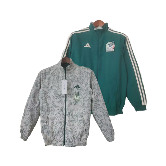 Mexico National Team Soccer Adidas Revers-able Windbreaker Jacket - Green & White