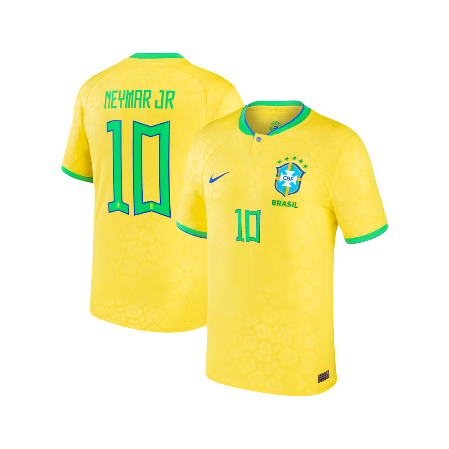 Neymar Jr Brazil National Soccer Team 2022 World Cup Adidas Authentic Home Player Version Jersey - Yellow